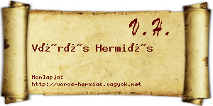 Vörös Hermiás névjegykártya